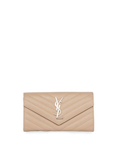 monogram ysl medium leather flap continental wallet|WALLETS .